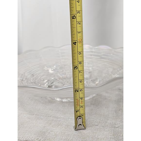 Antique Northwood White Carnival Glass Rose Show Deep Plate Iridescent Frosted - Picture 11 of 11